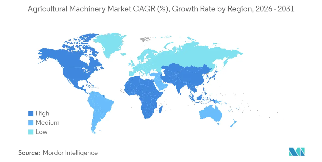 Agricultural Machinery Market CAGR (%), Growth Rate by Region