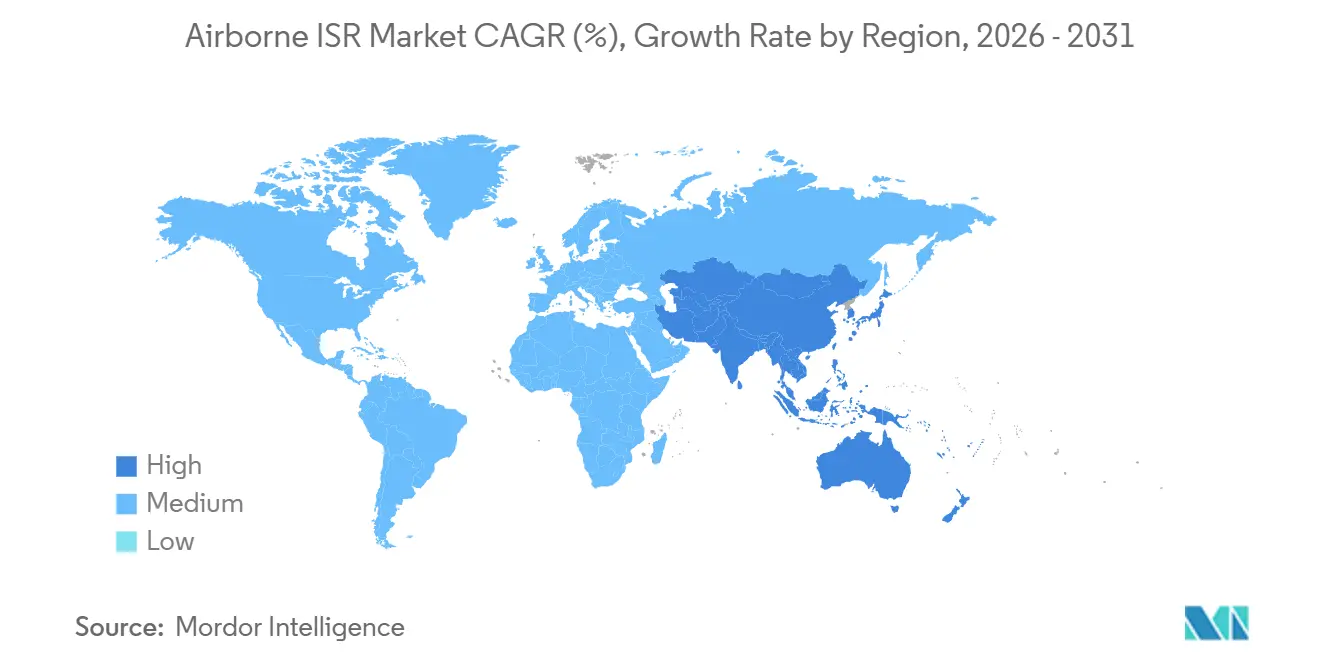 Airborne ISR Market CAGR (%), Growth Rate by Region