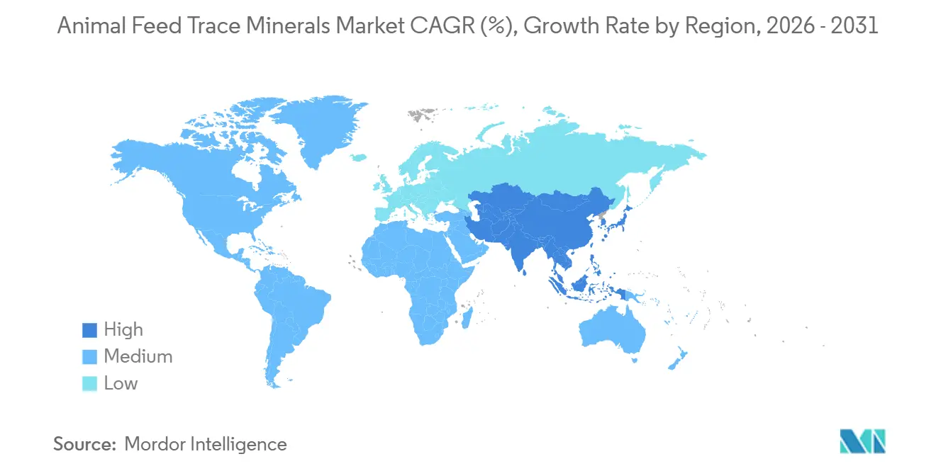 Animal Feed Trace Minerals Market CAGR (%), Growth Rate by Region