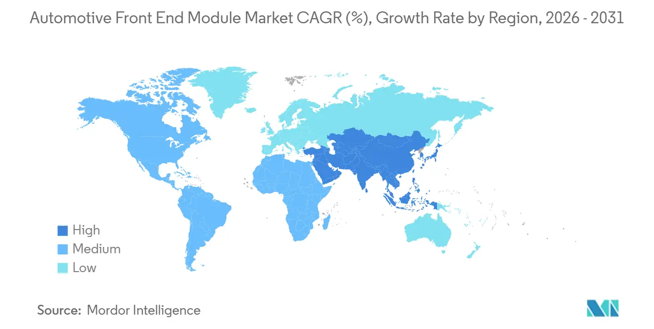 Automotive Front End Module Market CAGR (%), Growth Rate by Region