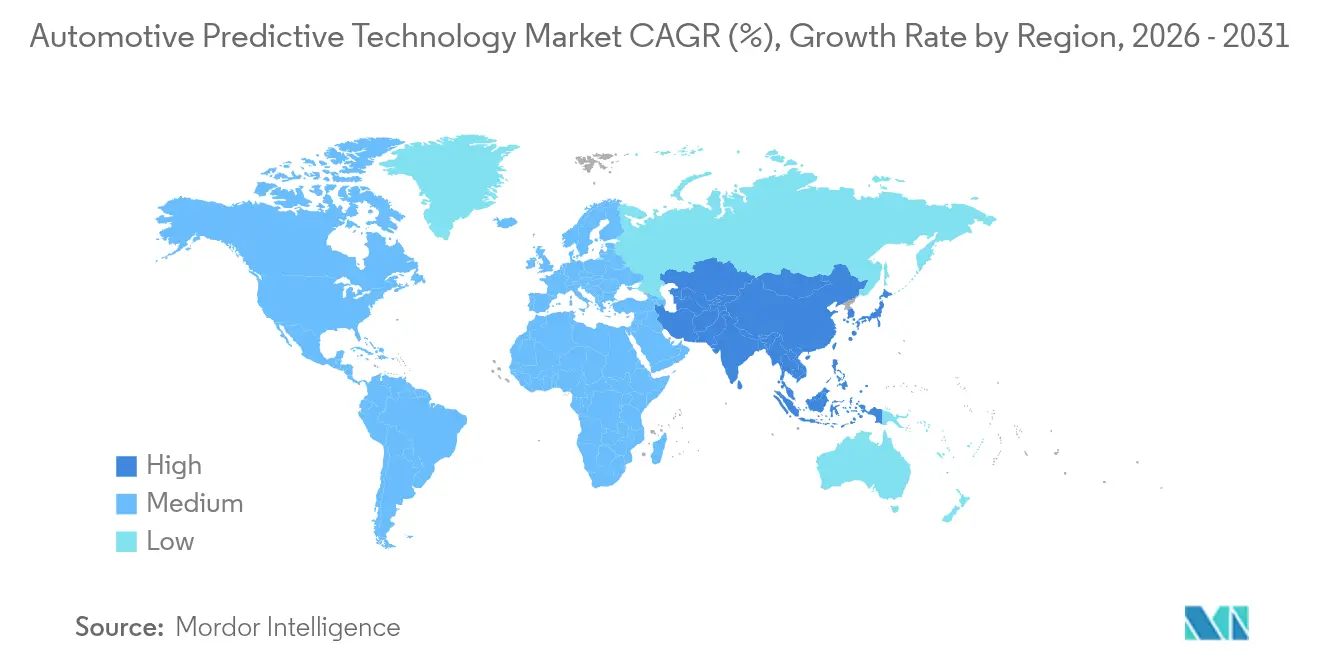 Automotive Predictive Technology Market CAGR (%), Growth Rate by Region