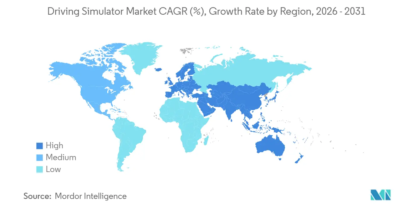 Driving Simulator Market CAGR (%), Growth Rate by Region