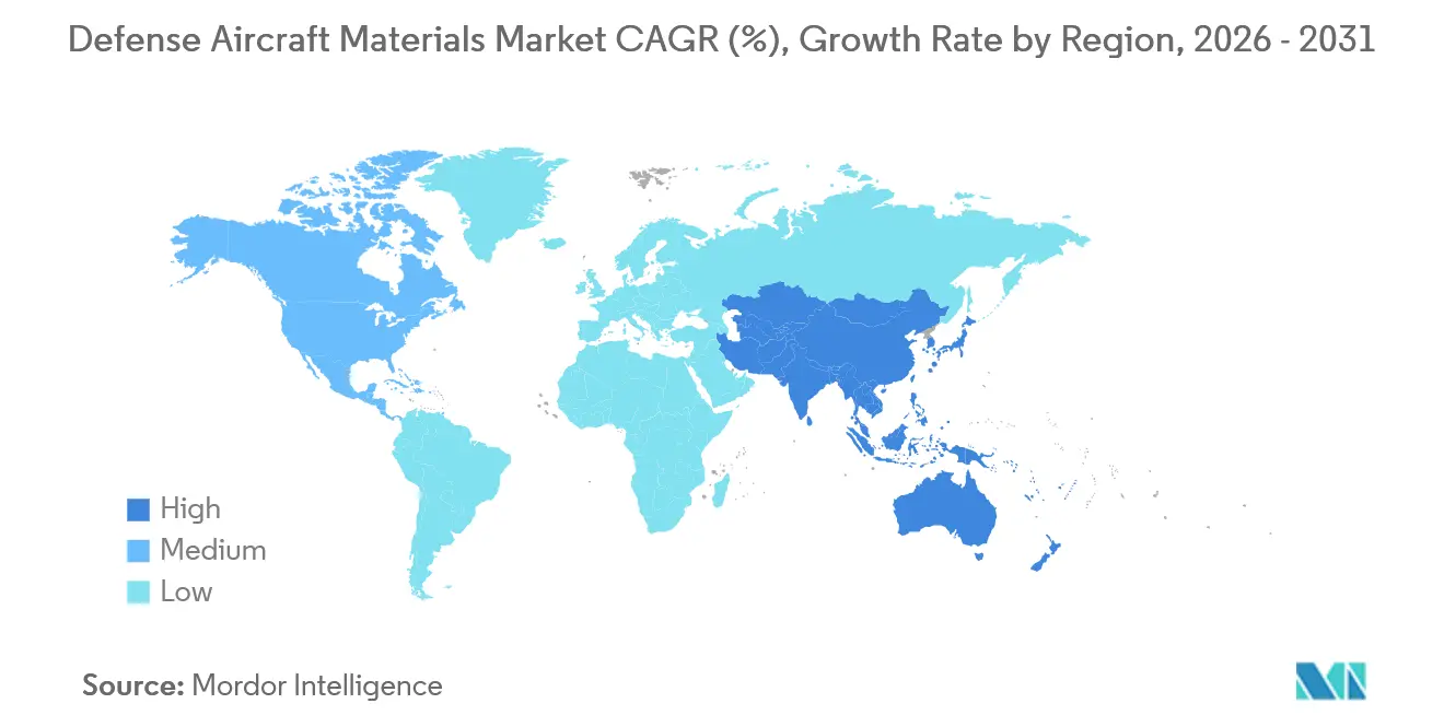 Defense Aircraft Materials Market CAGR (%), Growth Rate by Region