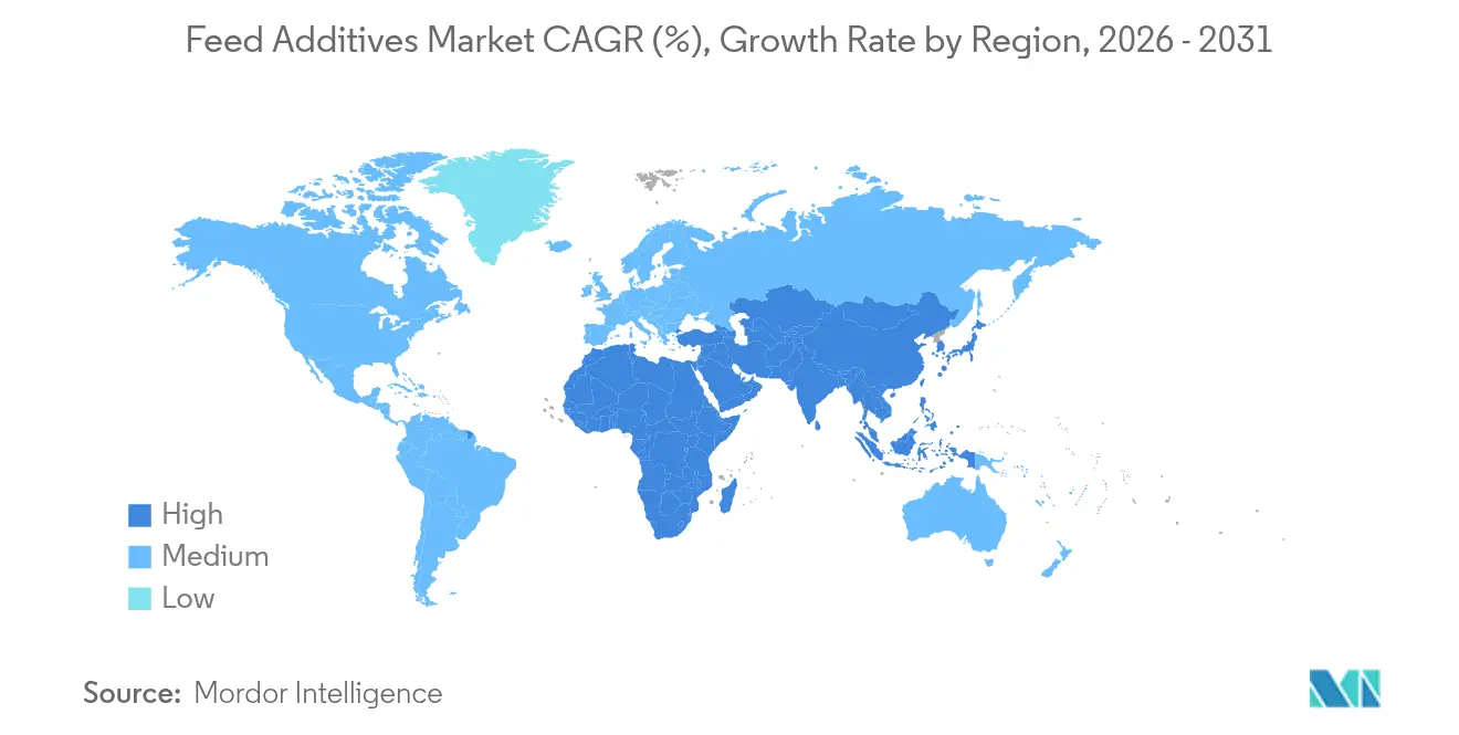 Feed Additives Market CAGR (%), Growth Rate by Region