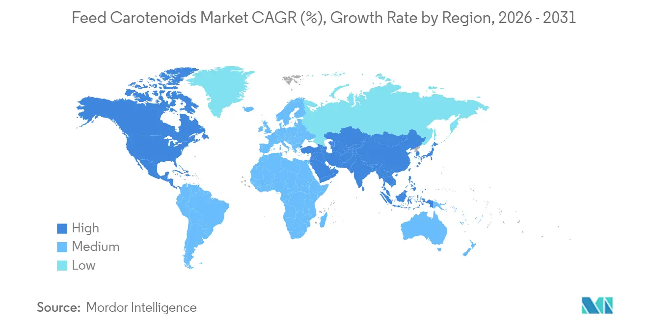 Feed Carotenoids Market CAGR (%), Growth Rate by Region