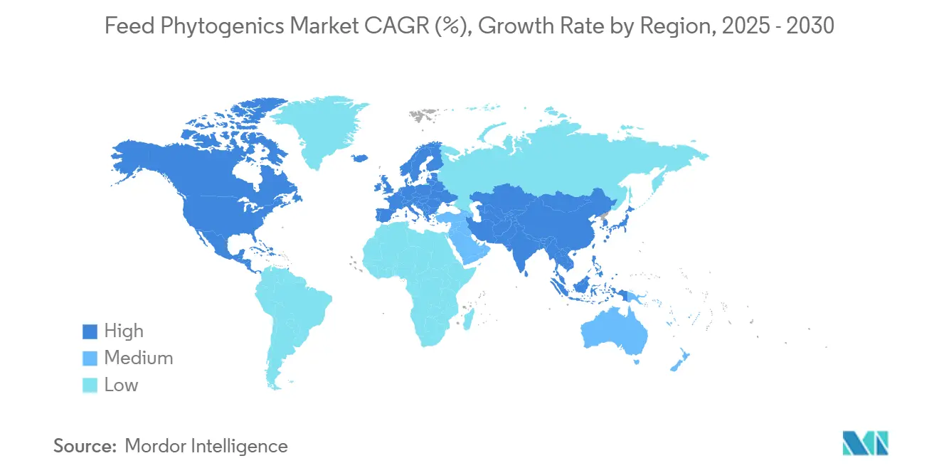 Feed Phytogenics Market CAGR (%), Growth Rate by Region