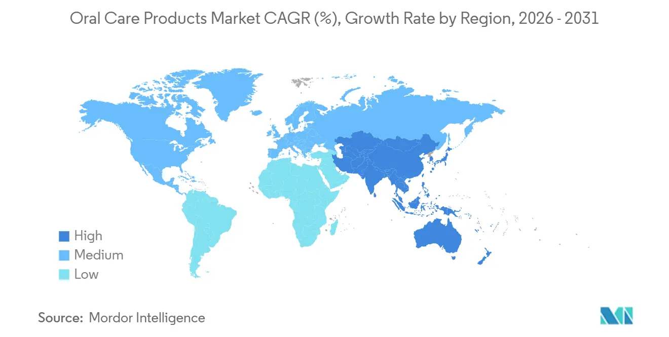 Oral Care Products Market CAGR (%), Growth Rate by Region