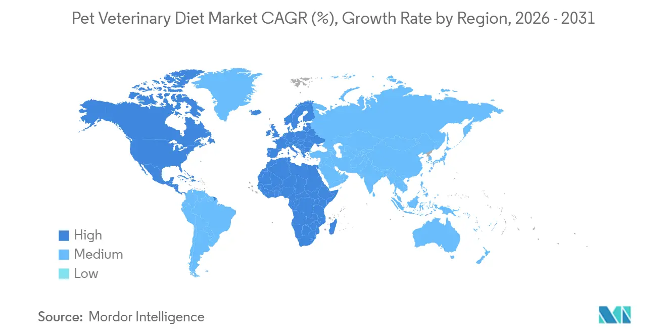 Pet Veterinary Diet Market CAGR (%), Growth Rate by Region