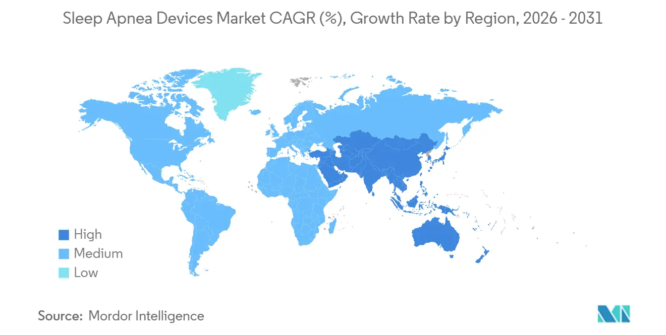 Sleep Apnea Devices Market CAGR (%), Growth Rate by Region