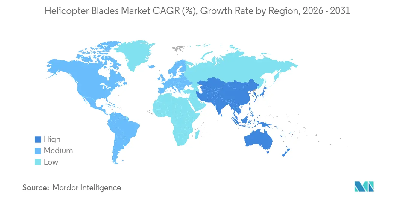 Helicopter Blades Market CAGR (%), Growth Rate by Region