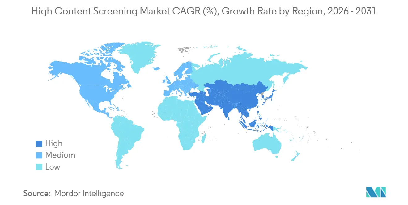 High Content Screening Market CAGR (%), Growth Rate by Region