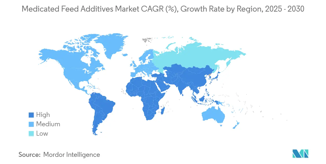 Medicated Feed Additives Market CAGR (%), Growth Rate by Region