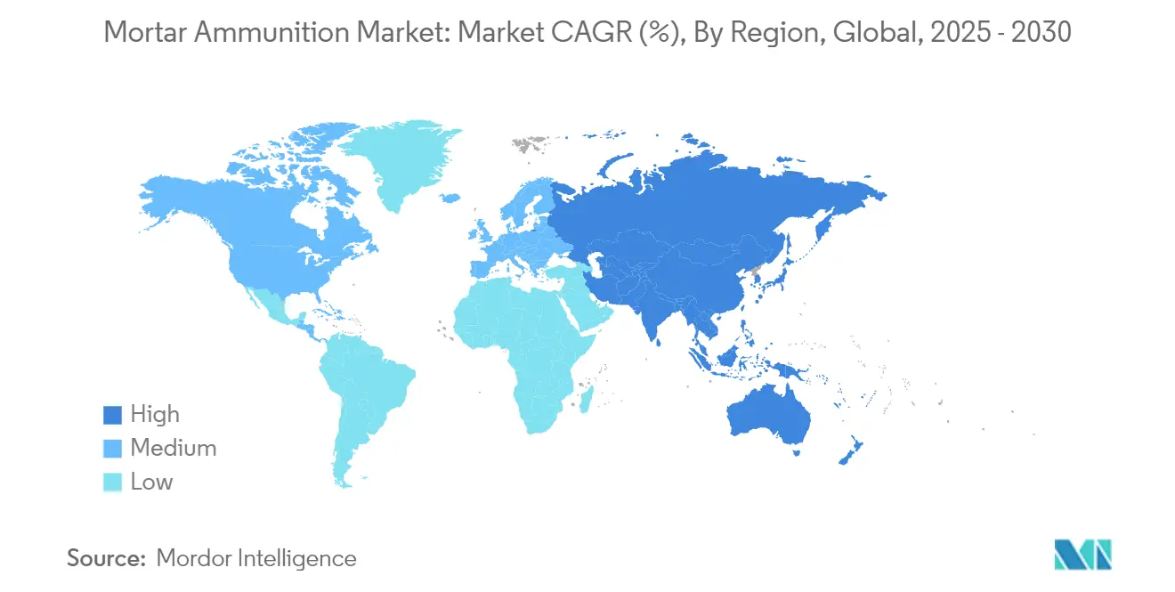 Mortar Ammunition Market Trends Mortar Ammunition Market: Market CAGR (%), By Region, Global