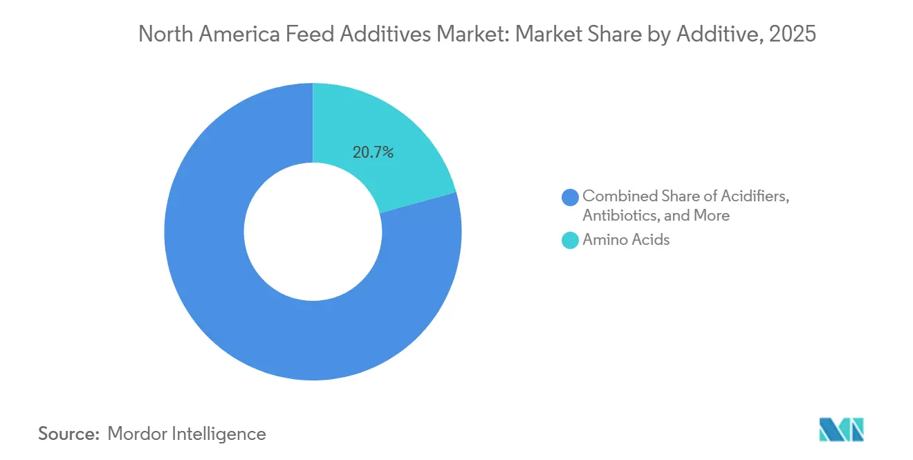North America Feed Additives Market: Market Share by Additive