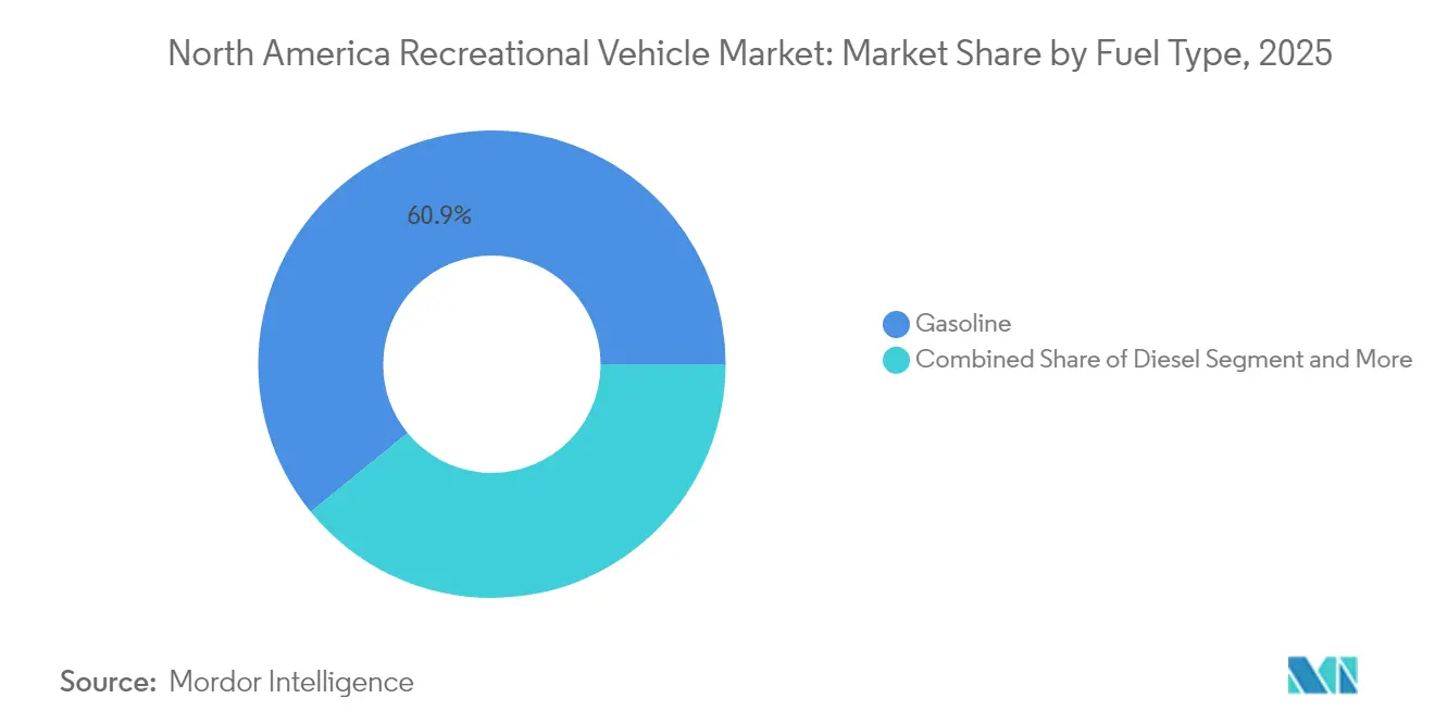 North America Recreational Vehicle Market: Market Share by Fuel Type, 2025