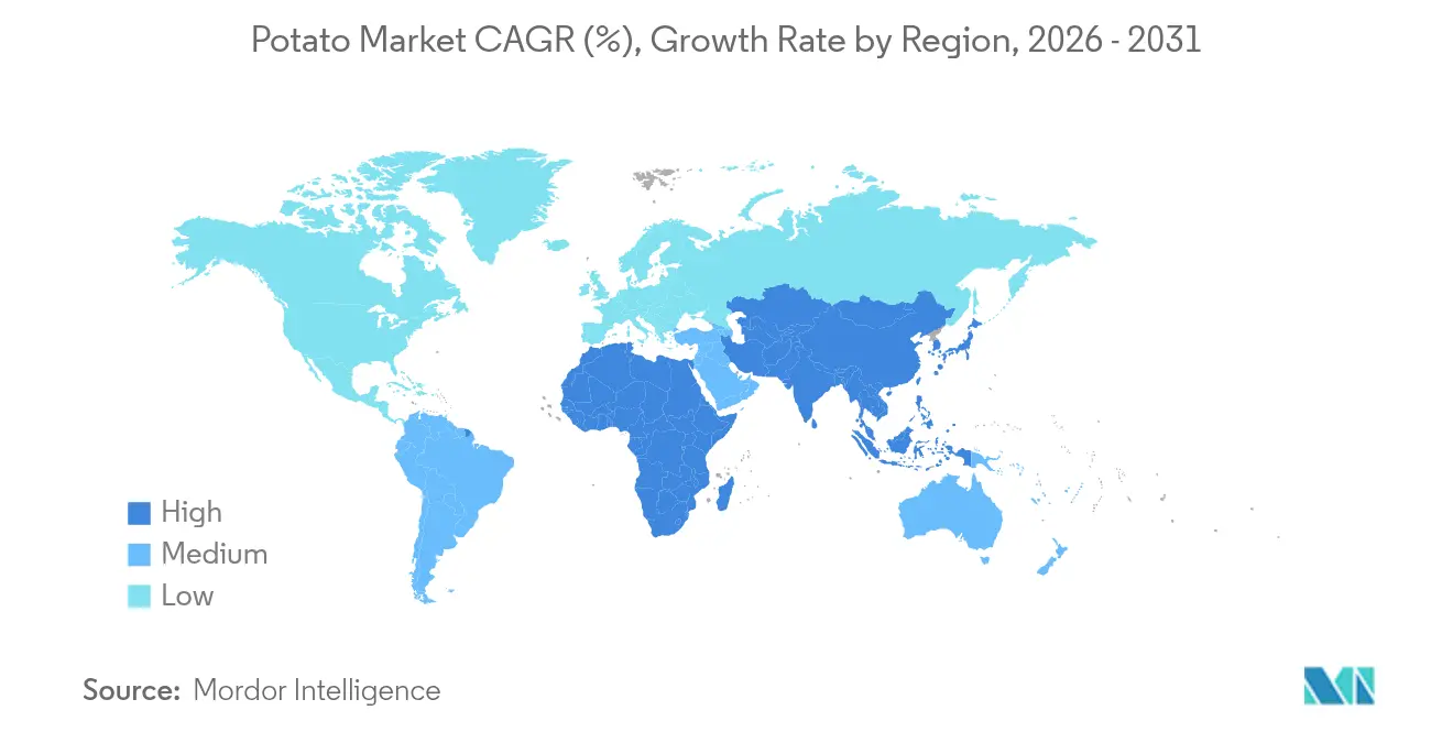 Potato Market CAGR (%), Growth Rate by Region