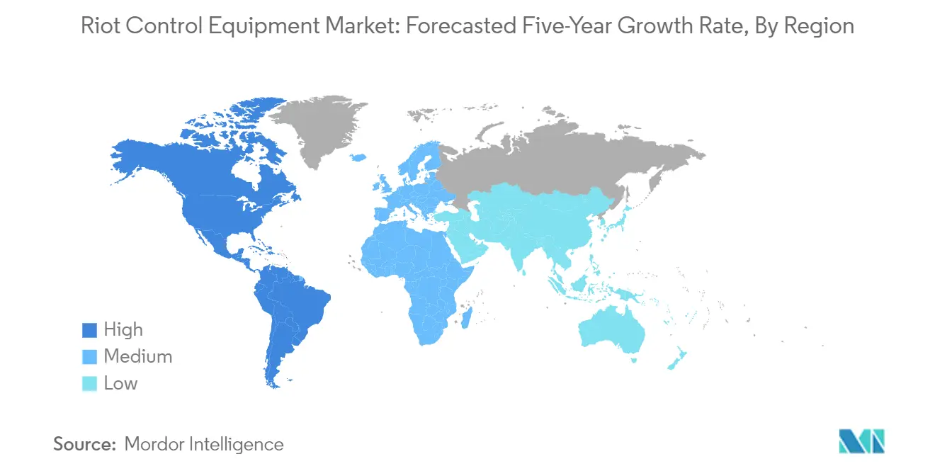 Market Analysis of Riot Control Equipment Market: Forecasted Growth Rate by Region