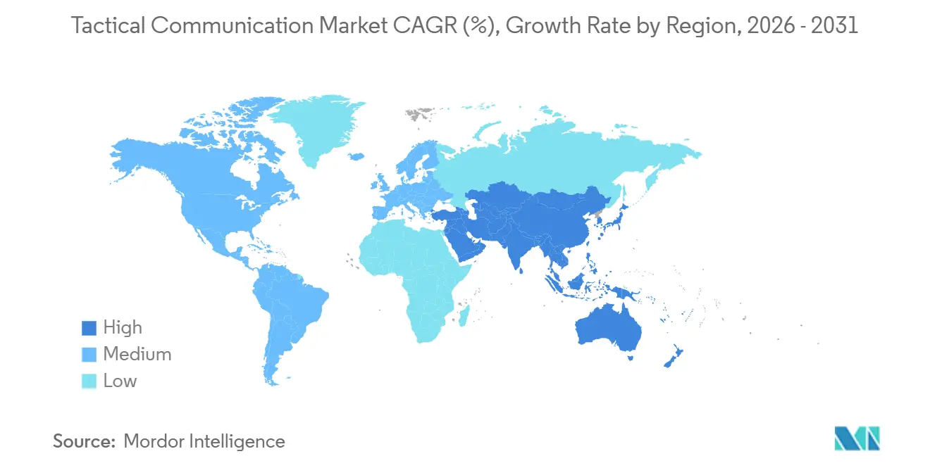 Tactical Communication Market CAGR (%), Growth Rate by Region
